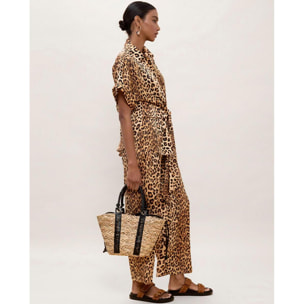Pantaloni con stampa animalier