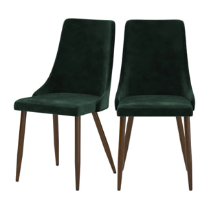 Lot de 2 chaises en velours vert - Vinni