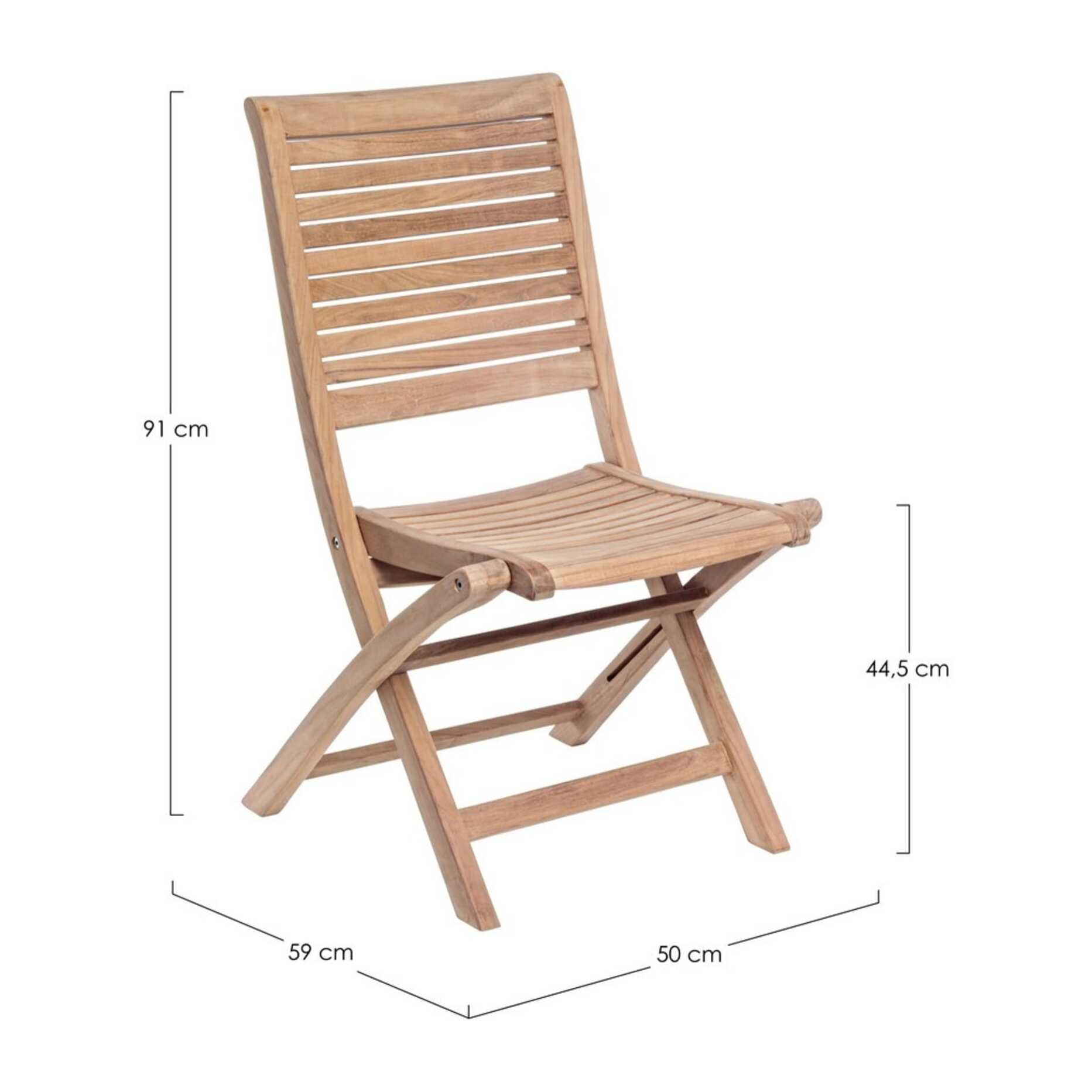 Set di 4 sedie pieghevoli GALILEA in legno teak