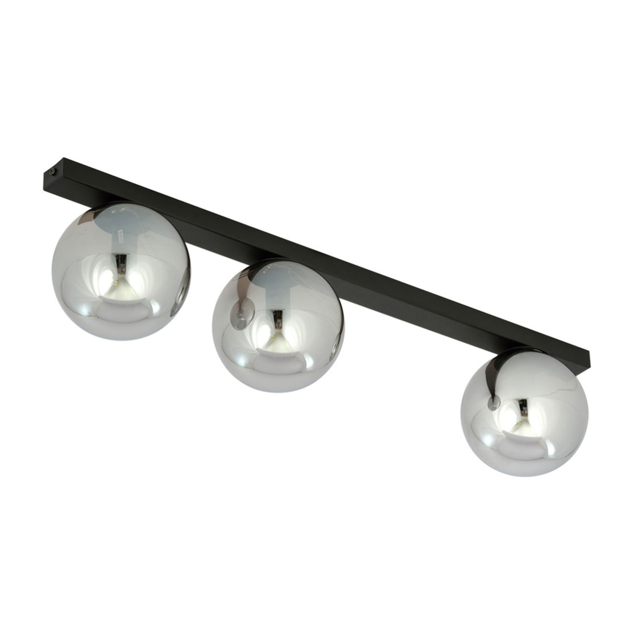 Lampada a sospensione FIT in acciaio nero con diffusori in vetro grafite