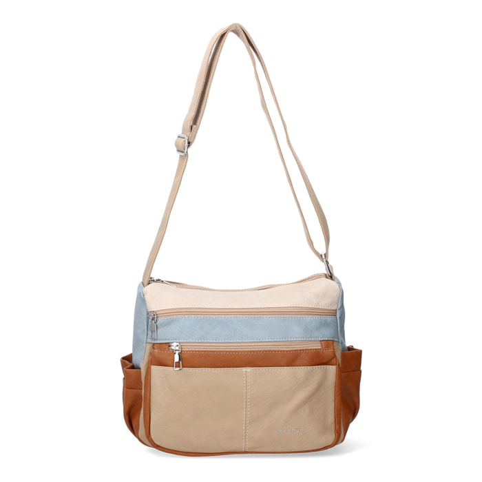 Bandolera de Mujer diseño moderno cuenta con dos compartimentos principales