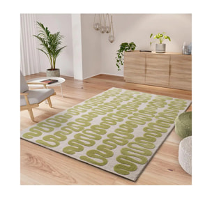 FLASHY Alfombra moderna de pelo corto verde, varias medidas disponibles.