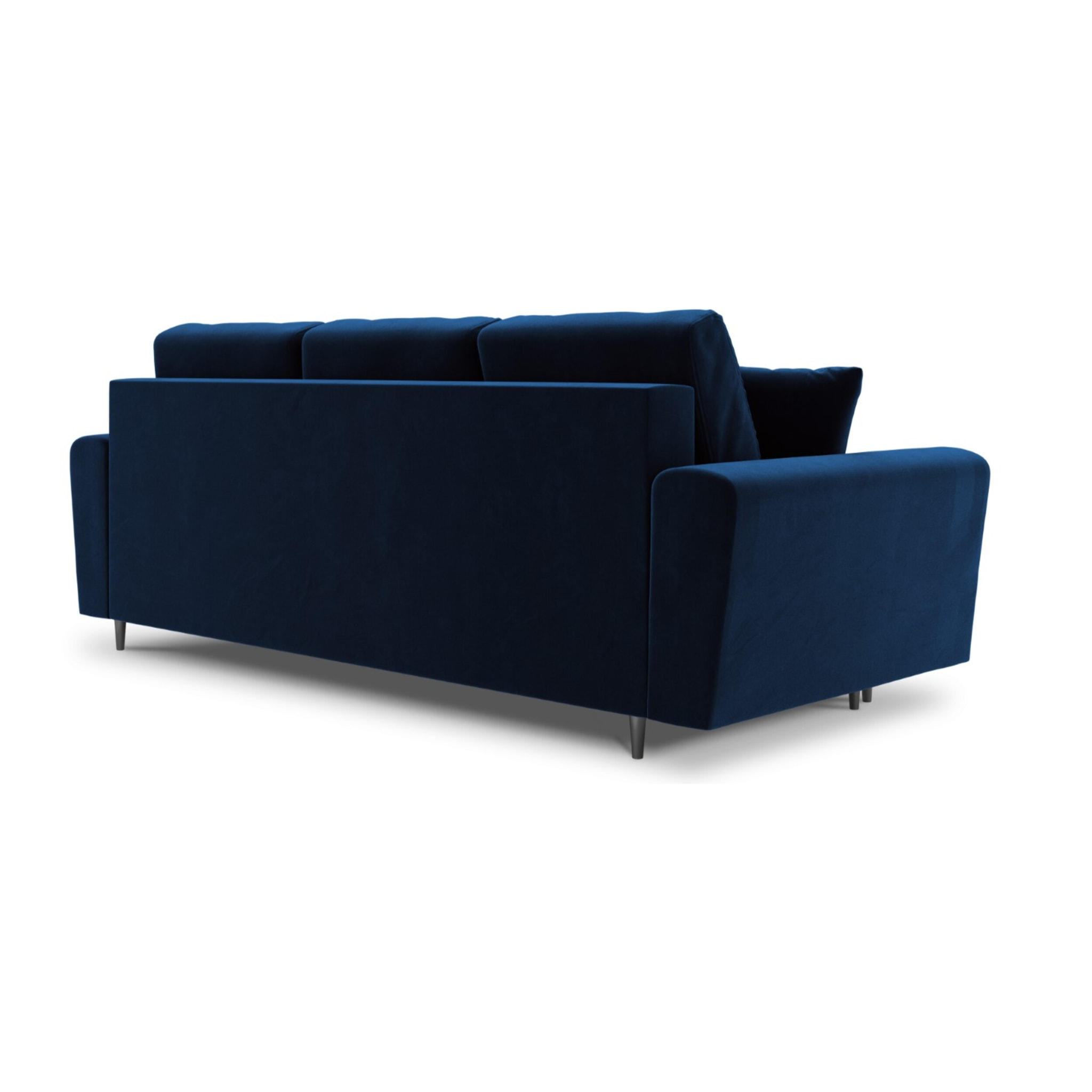 Canapé convertible avec coffre de rangement "Kyoto" 3 places en velours bleu roi