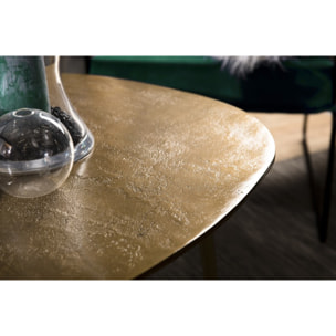 JOHAN - Table basse goutte d'eau aluminium doré