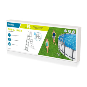 Bestway Échelle sécurisée pour piscine hors-sol jusqu'à hauteur 132 cm - 2 x 4 marches