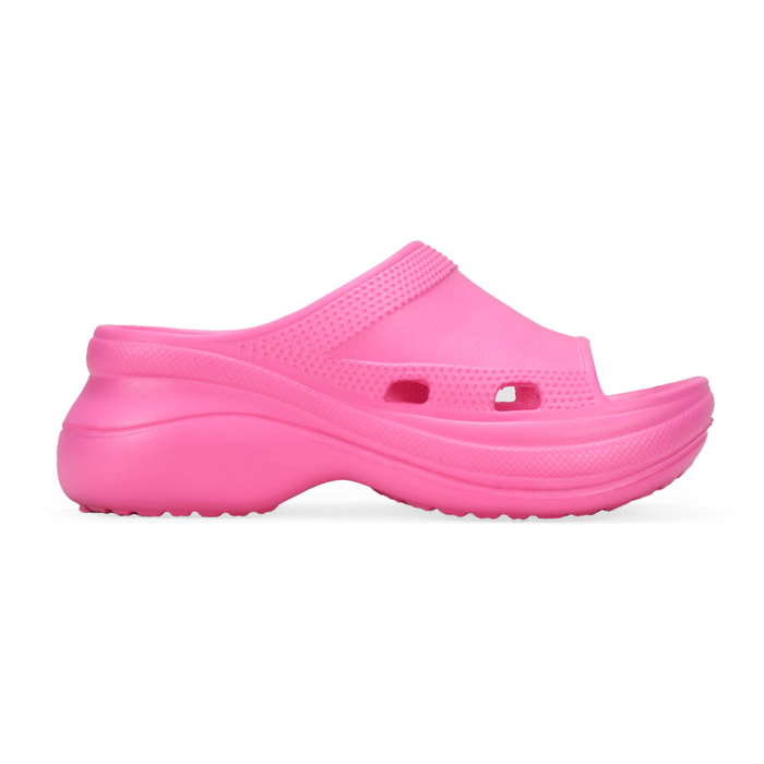 Sandalias de goma con plataforma rosas