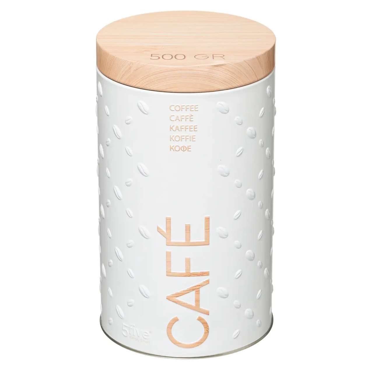Boîte à café métal 500g "Scandinave Nature" blanc