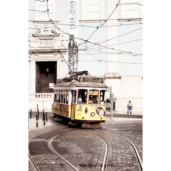 Tableau ville welcometoportugal tram24 vintage  Toile imprimée