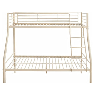 Lit superposé avec sommier inclus en métal "Leo" - 90/140 x 190 cm - Taupe