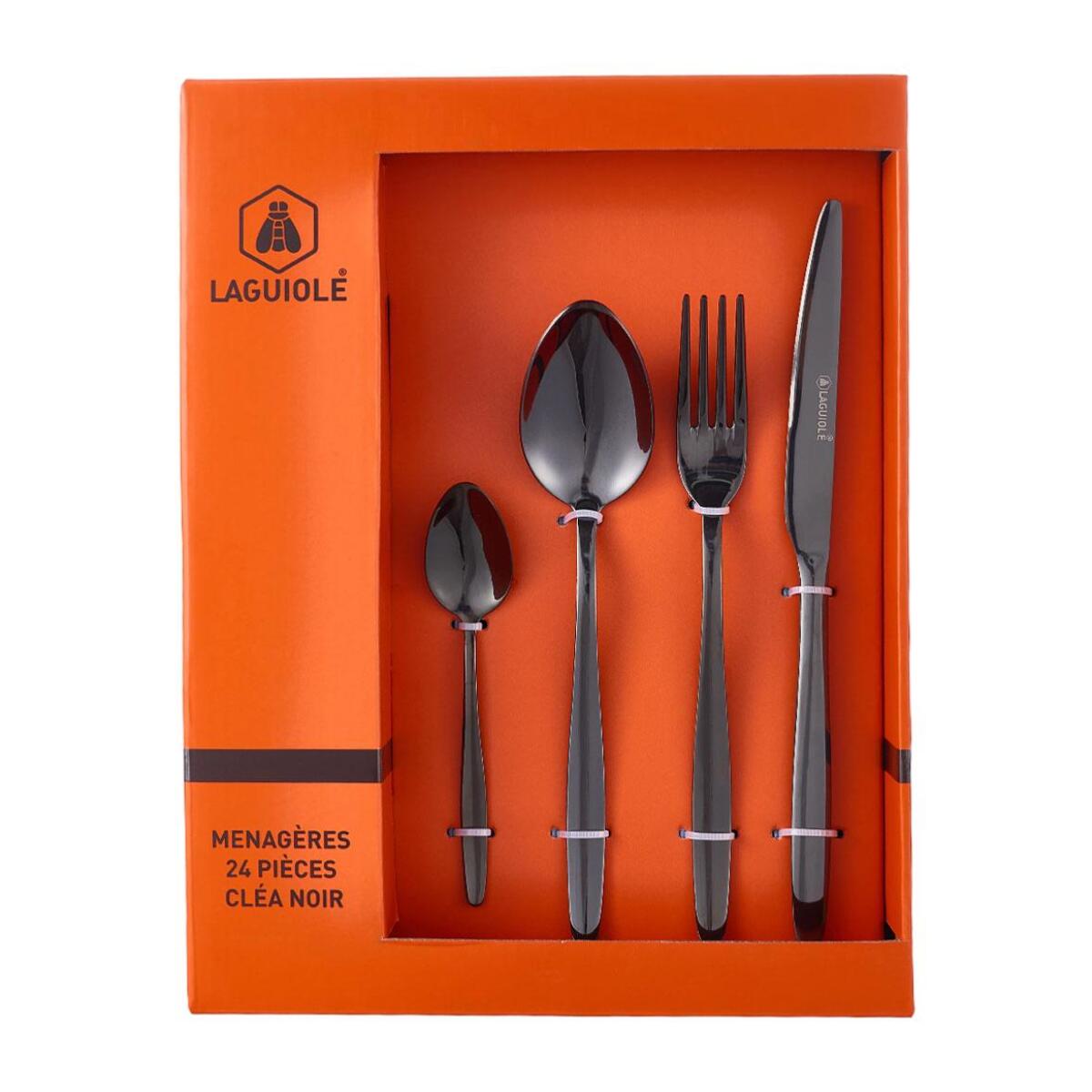 Ménagère 24 pièces - "Cléa noir"