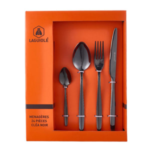 Ménagère 24 pièces - "Cléa noir"