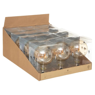 Ampoule LED "Globe" ambrée - filament droit E27 D10 cm