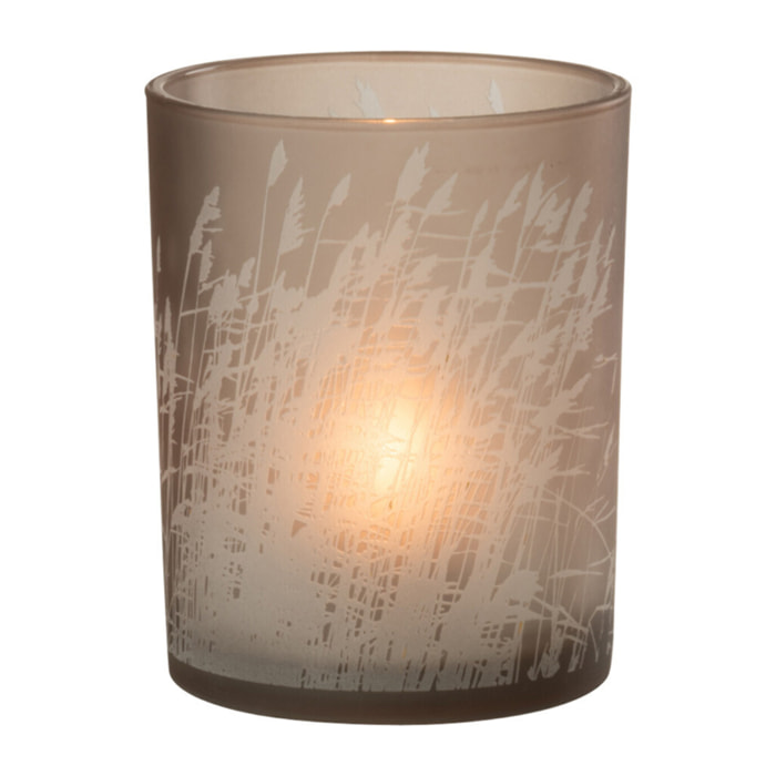 J-Line photophore Herbe - verre - beige - medium - 2 pcs