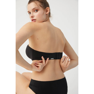 Reggiseno push-up multiposizione senza spalline nero, coppe B e C