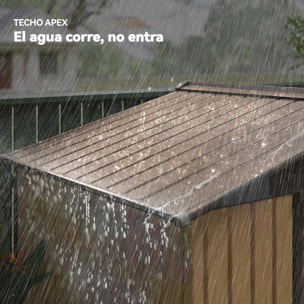 Caseta de Jardín Exterior 2,42 m², 213x130x185 cm, Cobertizo de Jardín Exterior Metálico con Puertas Correderas, Ventilación y Kit de Fundación, para Almacenamiento de Herramientas, Amarillo