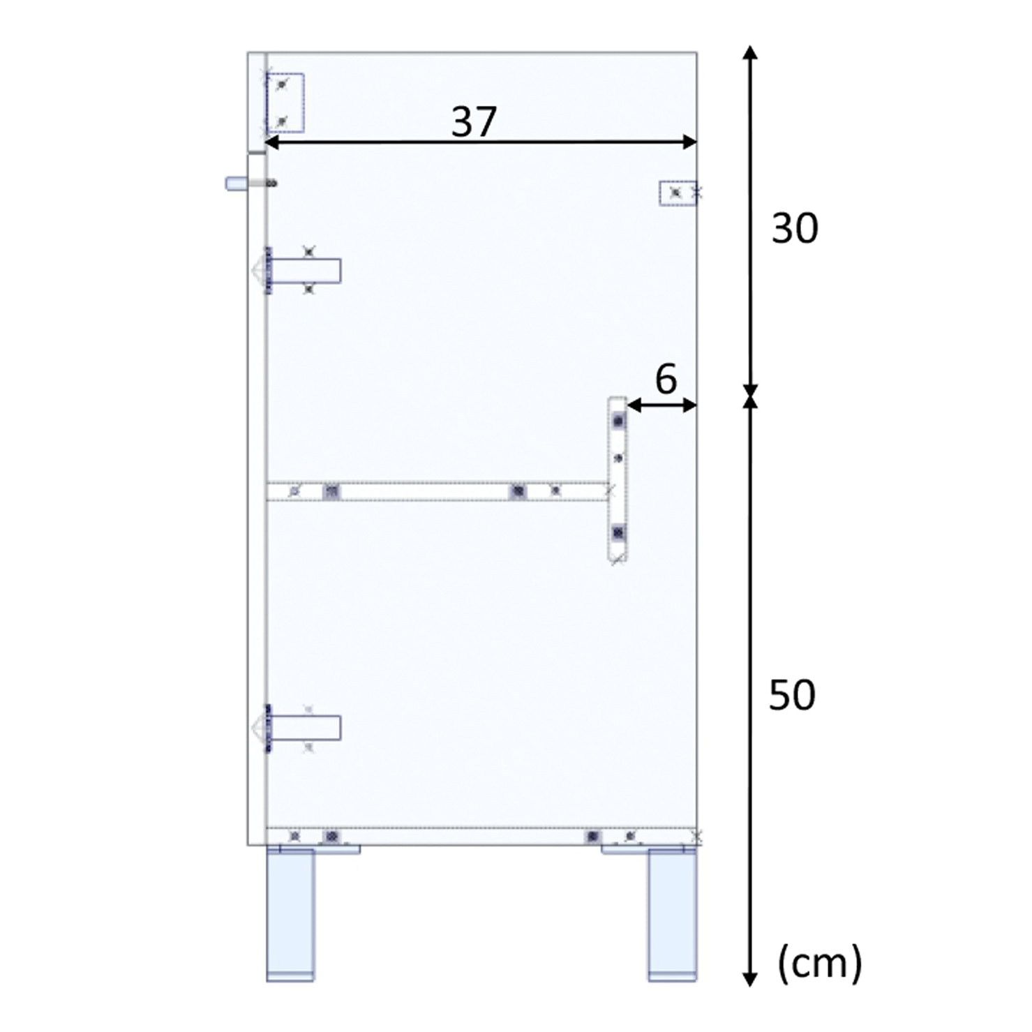 Mueble baño levis 2p 50cm color blanco brillo con espejo, sin lavabo