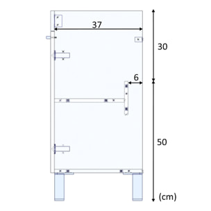 Mueble baño levis 2p 50cm color blanco brillo con espejo, sin lavabo