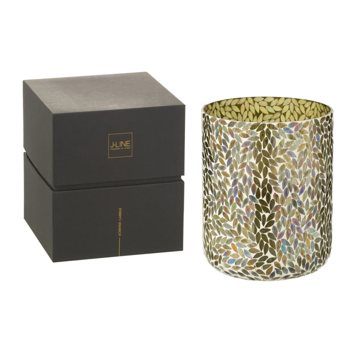 J-Line bougie parfumée Tea & Herbs - verre - vert - XL - 150H