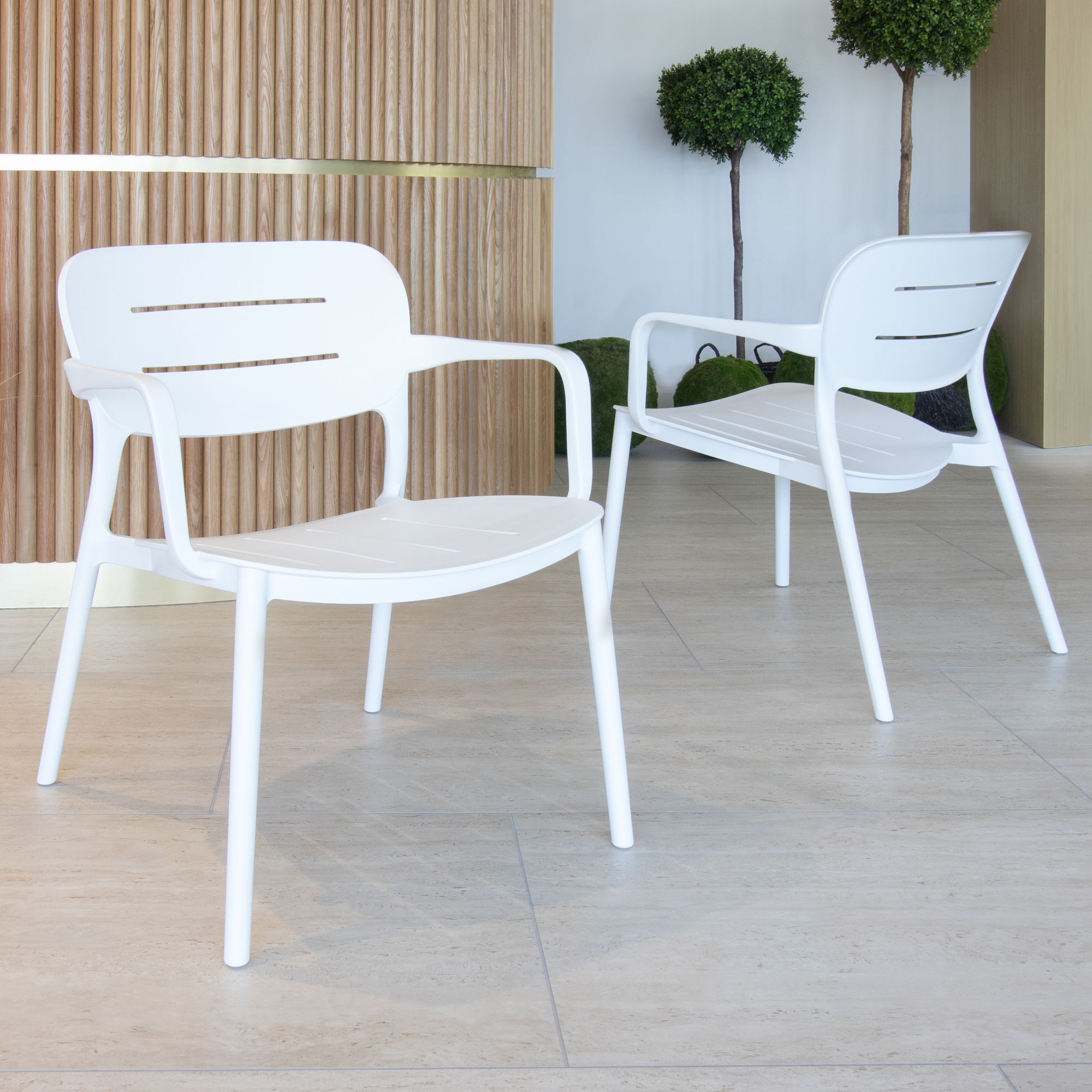 Salon de jardin en polypropylène blanc SUNSET