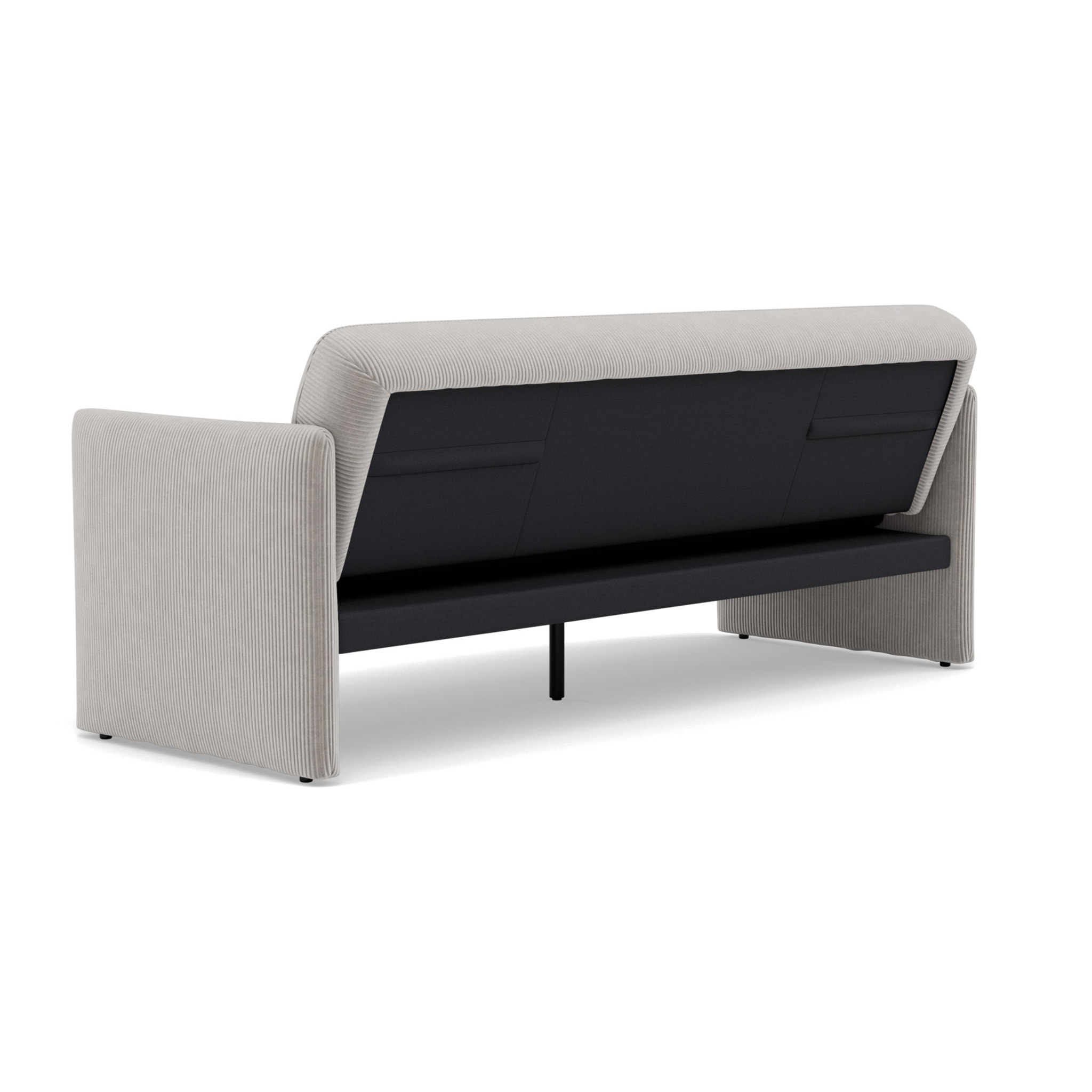Mathis - Canapé convertible clic-clac 3 places en velours côtelé - Gris