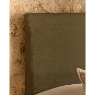 Funda para cabecero de lino verde de varias medidas