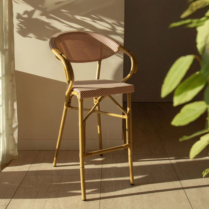 Lot de 2 fauteuils de bar en textilène rouge AMALFI