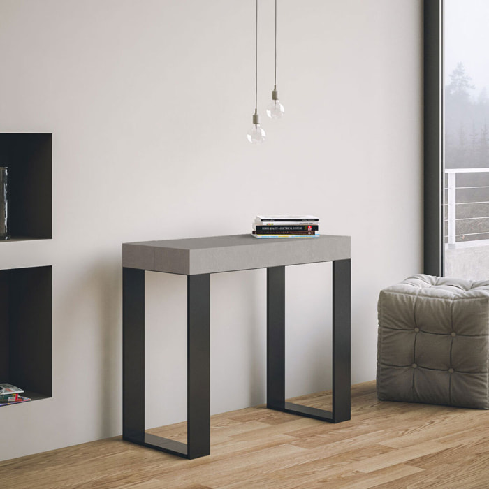 Consolle allungabile 90x40/196 cm Tecno Small Cashmere telaio Antracite