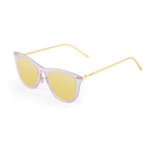 Gafas de sol OCEAN GENOVA - Blanco transparente / De espejo dorado y patillas de metal dorado mate