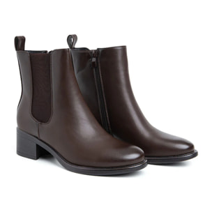 Tronchetto modello chelsea con tacco 4 - MARRONE