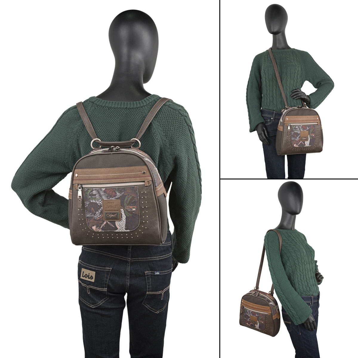 Bolso Mochila Mujer Skpat Fiorella Marron