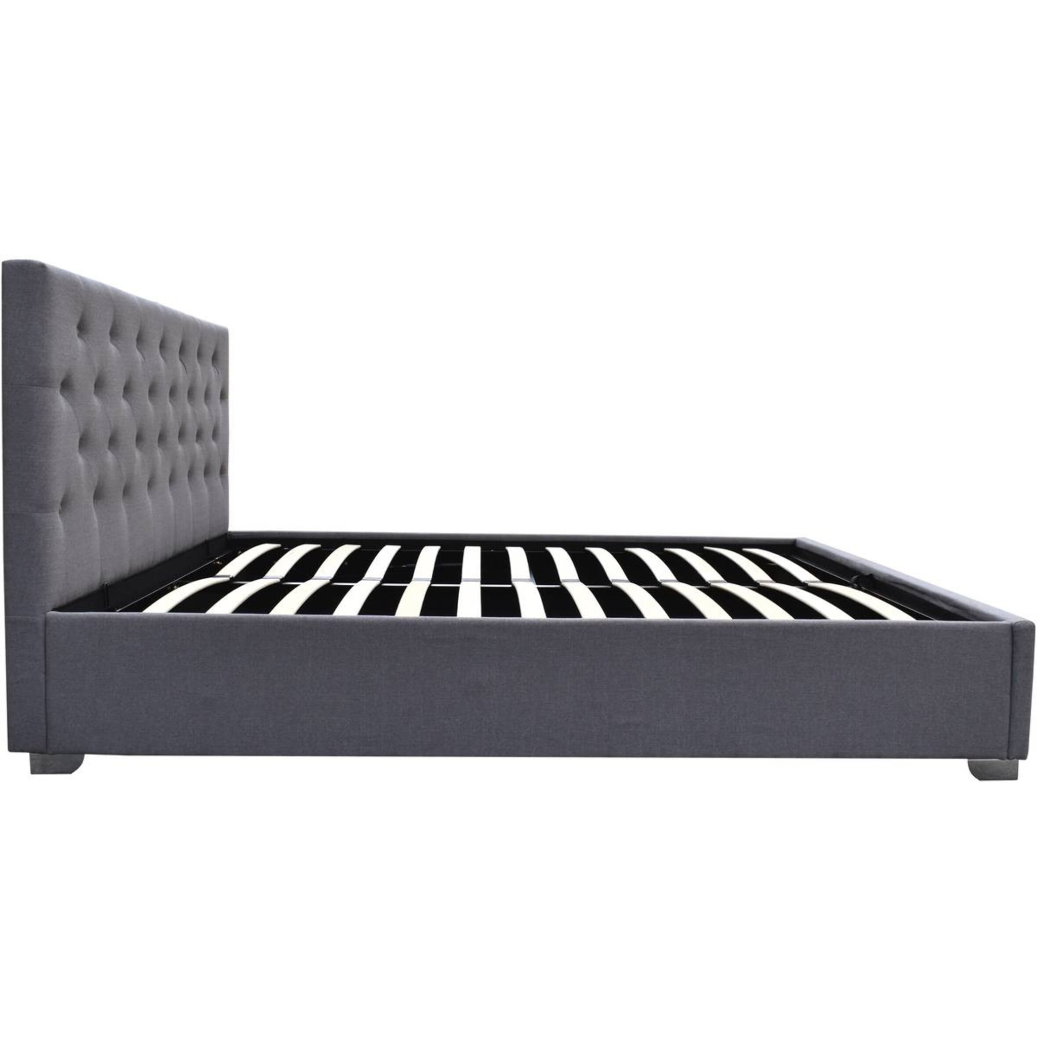 Lit double avec coffre "Tino" - 180 x 200 cm - Gris