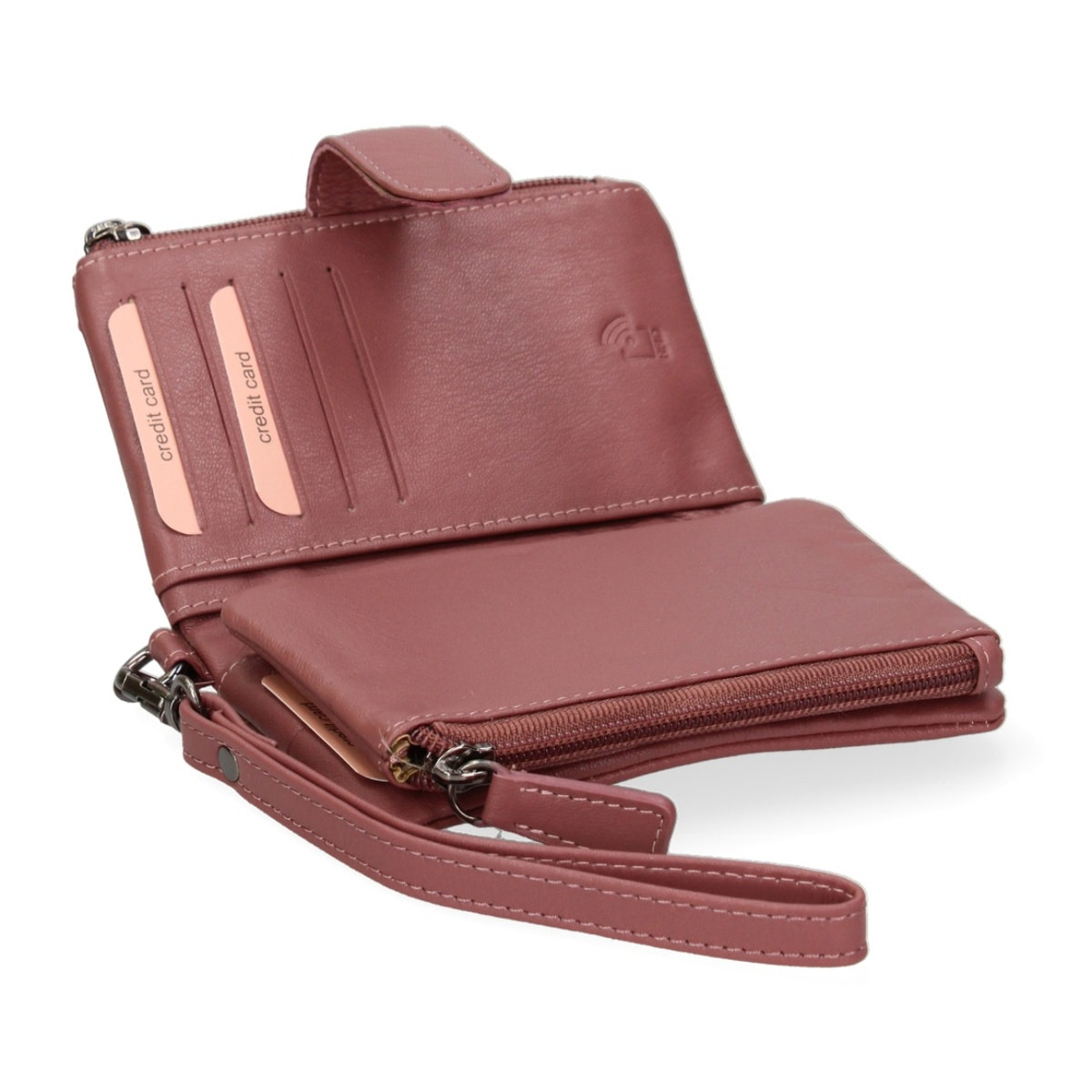 Portafoglio donna in vera pelle - Modello False - Casual - 13.5 x 10.0 x 3.0 cm
