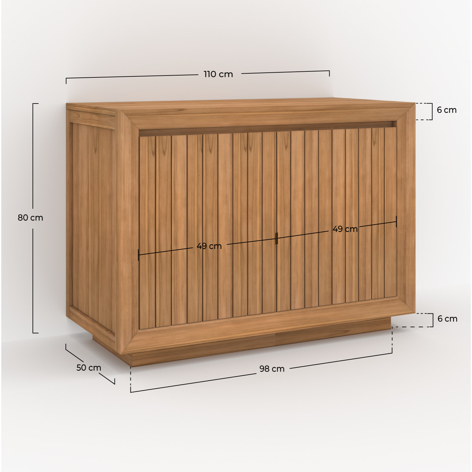 Meuble de salle de bain en bois de teck 110 cm - Pernelle