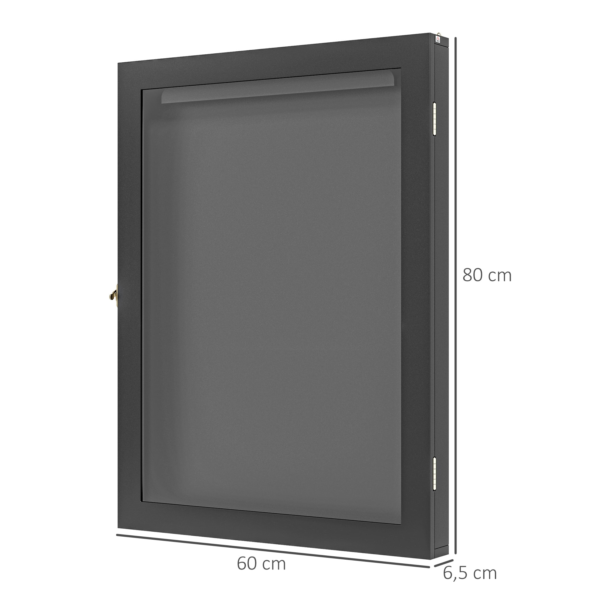 Frame box T-frame cadre pour maillot porte acrylique doublure interne feutre dim. 60L x 7l x 80H cm noir