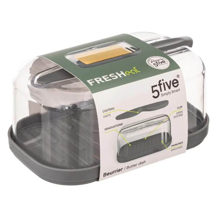 Beurrier avec couteau "Fresh Eat" gris