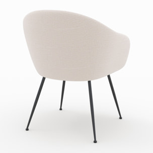 Fauteuil Socky en tissu blanc