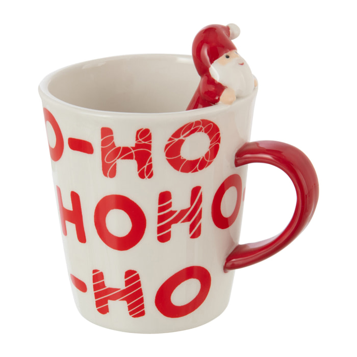 J-Line mug Père Noël Dolomite - céramique - blanc/rouge