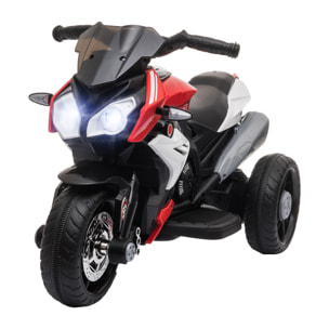 Moto Eléctrica Infantil +3 Años con Batería 6V Música Bocina Faros Negro Rojo