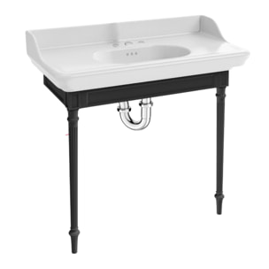 Console Cléo 1889 avec plan vasque 3 trous + siphon chromé