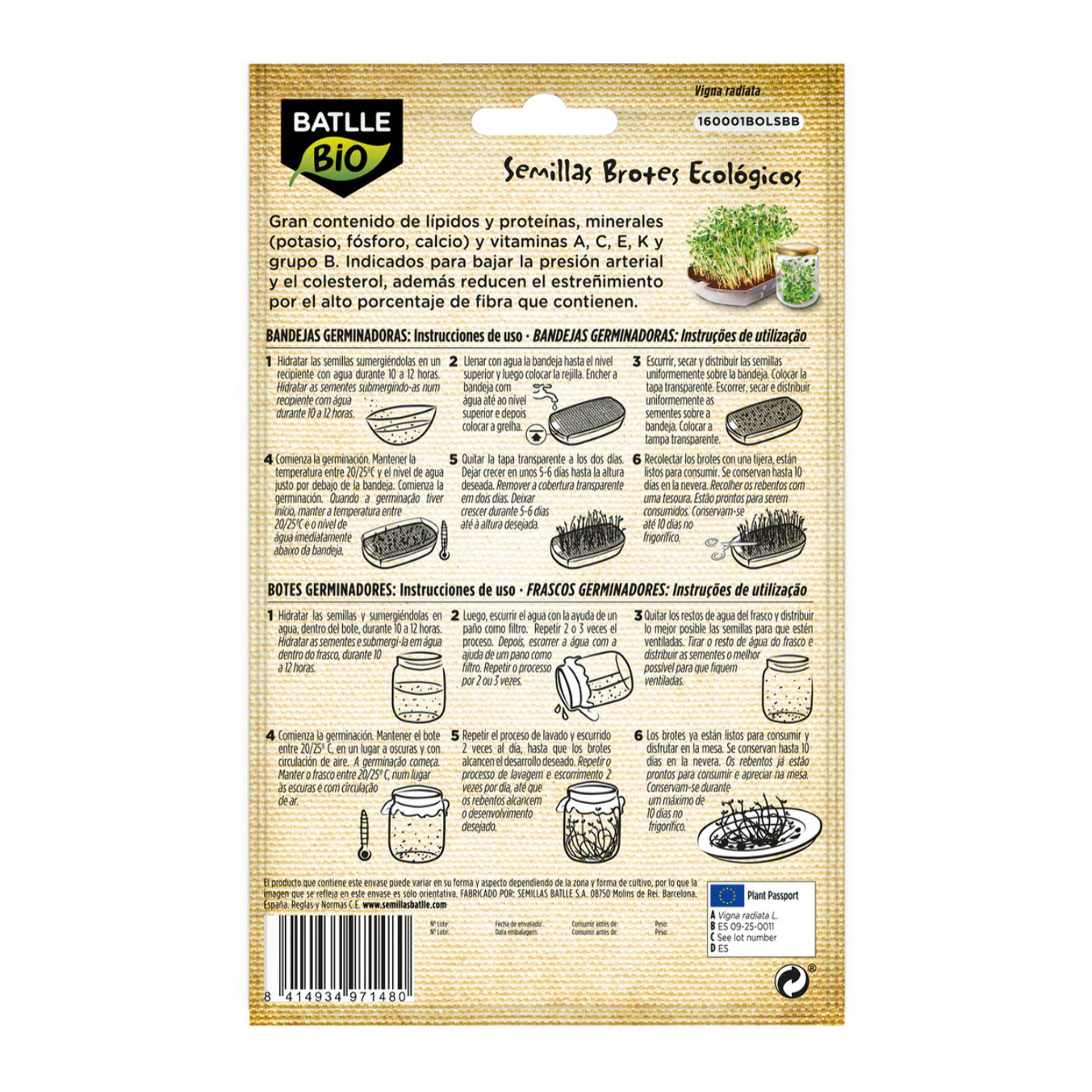 Semillas de Soja Verde ecológicas para germinados Batlle