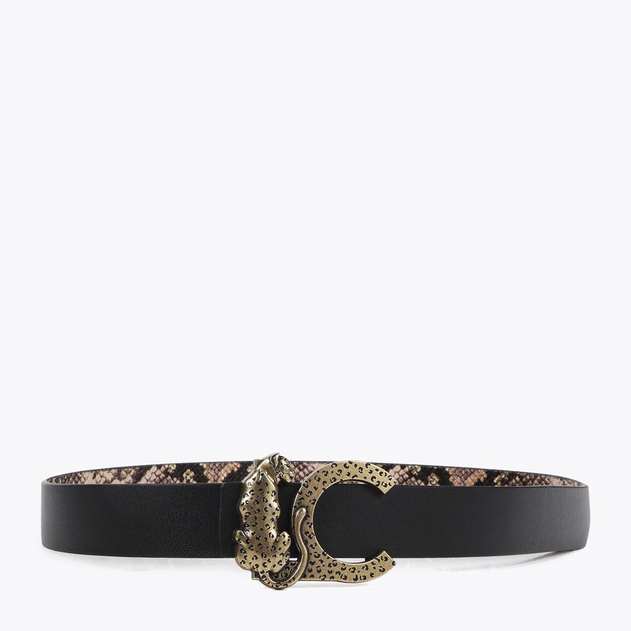 Cintura reversibile con fibbia LC leopardo