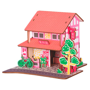 Maqueta 3D de madera. Supermercado. 43 piezas.