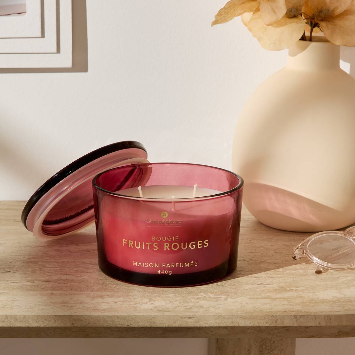 Bougie parfumée 440 g Glowy fruits rouges