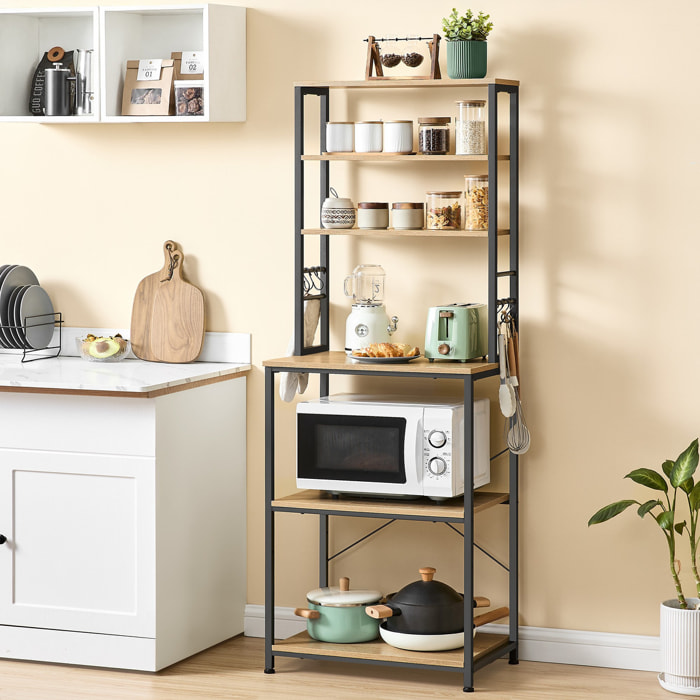 Mobile cucina a scaffale Sonoma in acciaio e legno
