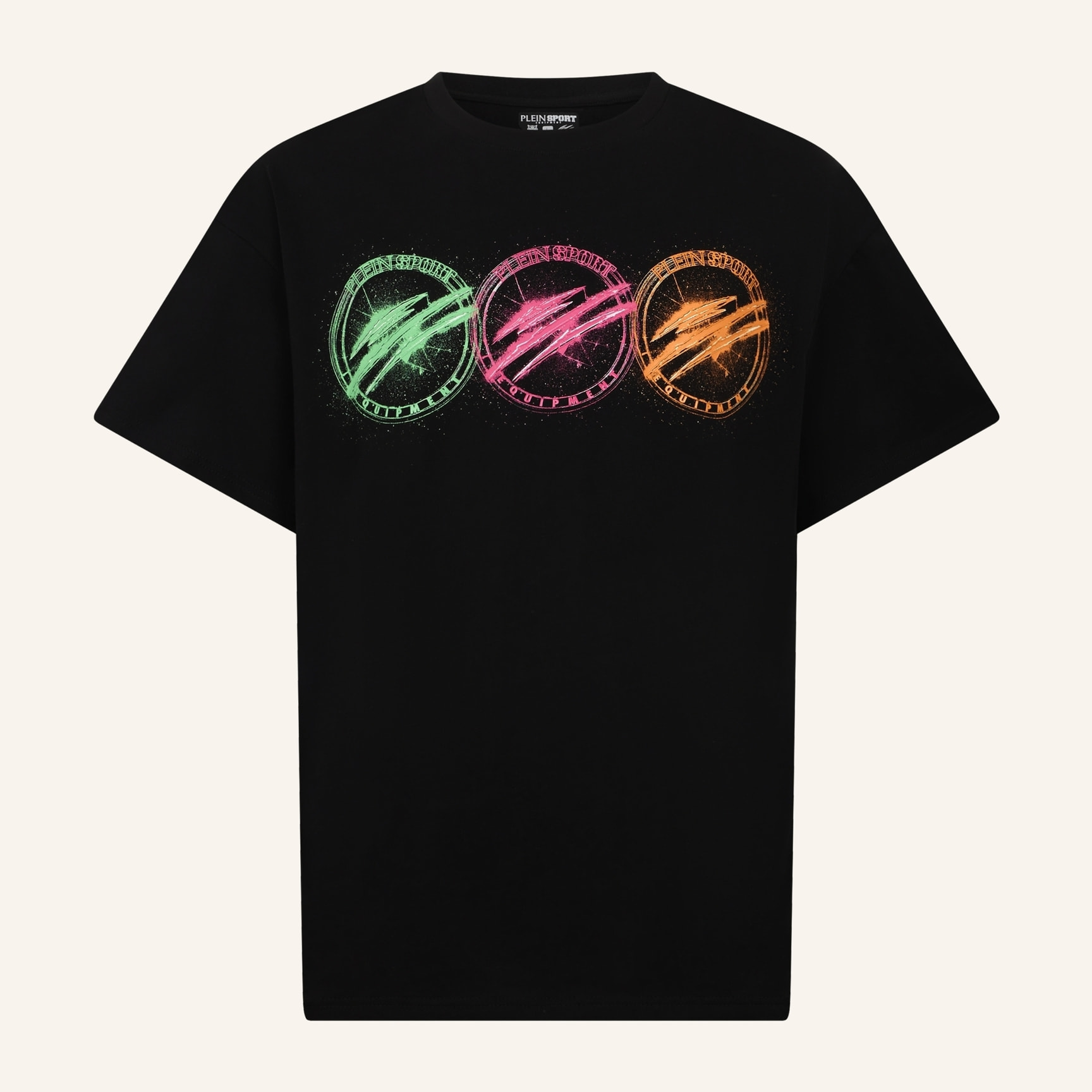 PLEIN SPORT Round Neck T-Shirt Multicolor Scratch
