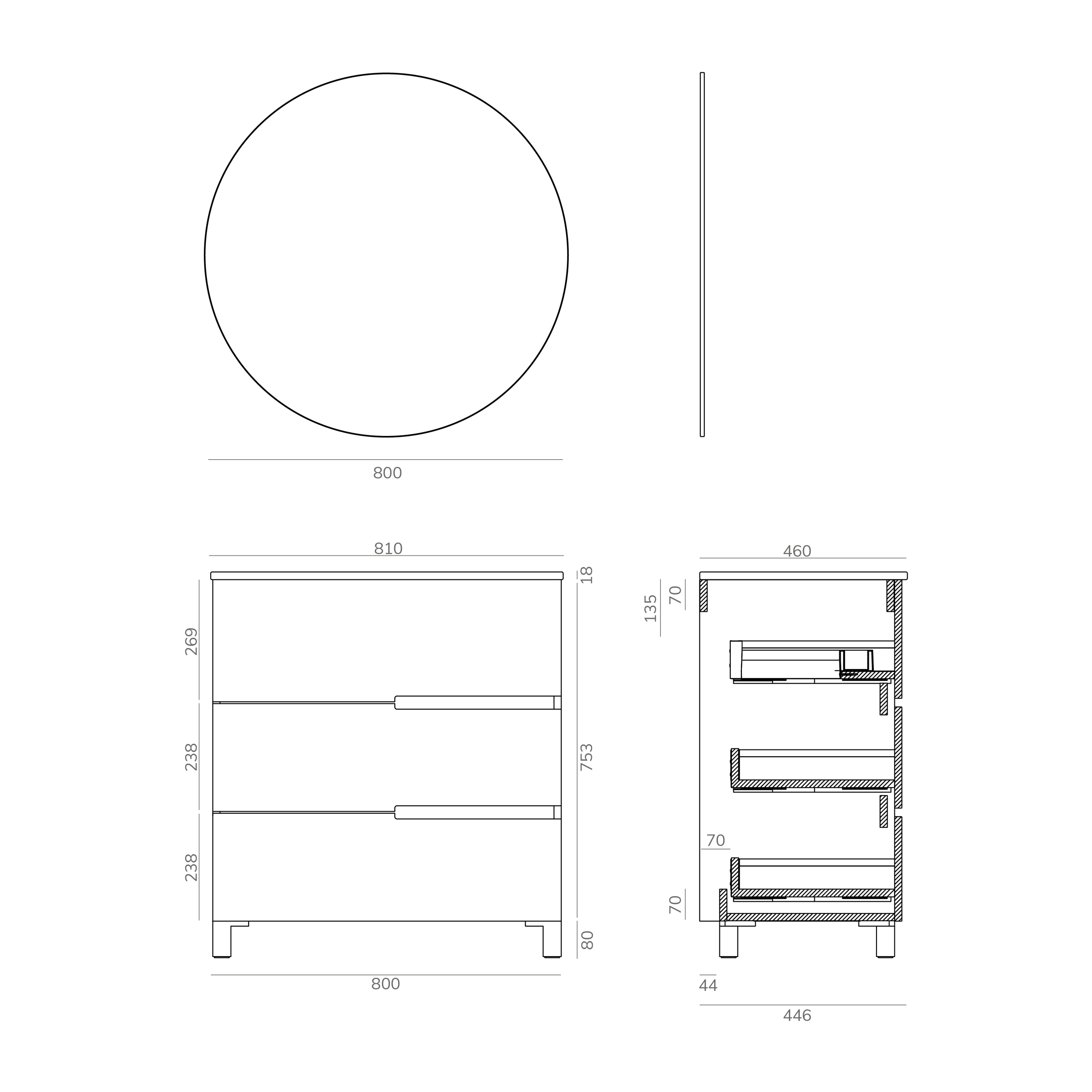 Ensemble de salle de bain MEMPHIS 3C, Alday, 80 cm, Teka