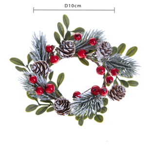 Girocandela con bacche e ilex - Pezzi 12 - ROSSO - Bianchi Dino SpA