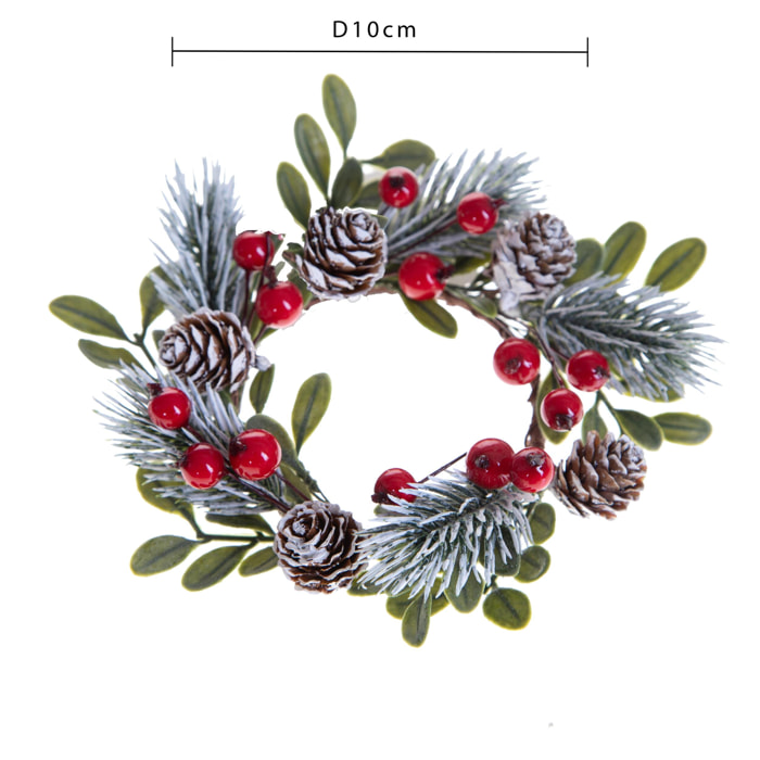 Girocandela con bacche e ilex - Pezzi 12 - ROSSO - Bianchi Dino SpA