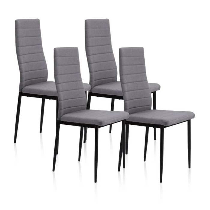 Pack 4 sillas de comedor Niza tejido Gris