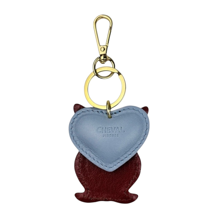Portachiavi cuore celeste Cheval Firenze gufo bordeaux
